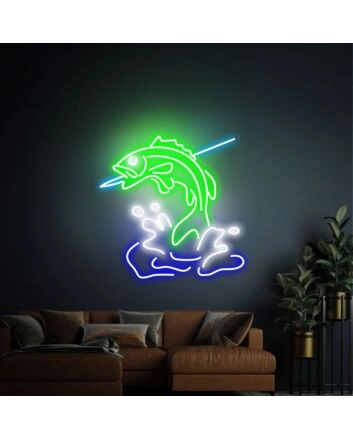 Brighten Your Space: Perfect for Bars, Retail Shops, and Cozy Home Entryways - Fishing Led Neon Sign Wall Decor Sign