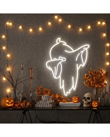 Brighten Your Halloween Party and Home with the Ghost Spooky Halloween LED Neon Sign - Perfect for Wall Art and Adding a Haunting Vibe to Bars and Events