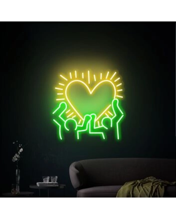 Brighten Your Space with Keith Haring Love Art Neon Light for Home Decor, Bars, and Celebrations