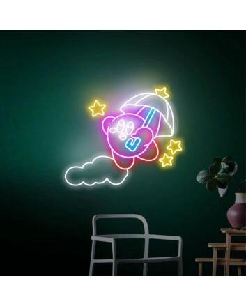 Elevate Your Gaming Room and Celebrations: Kirby Decor Gaming Room Decor Japanese Led Neon Sign, Perfect for Home, Office, Parties, and Special Occasions.