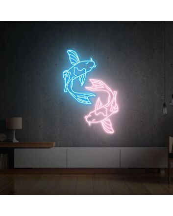 Brighten Your Space: Perfect for Home Decor, Offices, and Bars - Koi Fish Japanese Lover Gift Led Neon Sign Wall Decor
