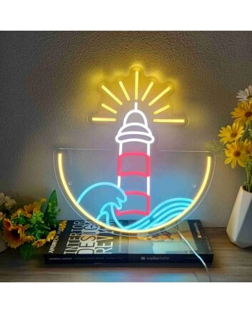 Brighten Up Your Space: Perfect for Home, Office, or Bar - Lighthouse Led Neon Sign Wall Decor Sign Narrow Entryway Decor