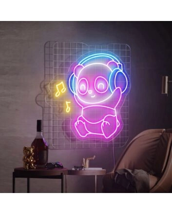 Brighten Your Kids' Space and Celebrate Special Occasions with Panda Led Neon Sign Cute Panda Wall Art Light for Room Decor, Parties, and Weddings.