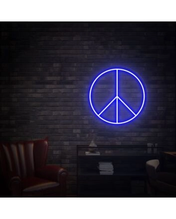 Brighten Your Space: Peace Symbol Led Neon Sign for Serene Home Decor, Office Vibes, and Chill Bar Atmospheres