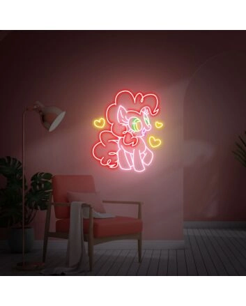 Brighten Your Child's Bedroom or Celebrate with Sparkle: Pinkie Pie Led Neon Sign My Little Pony Room Decor Gift Perfect for Parties and Themed Bedrooms.