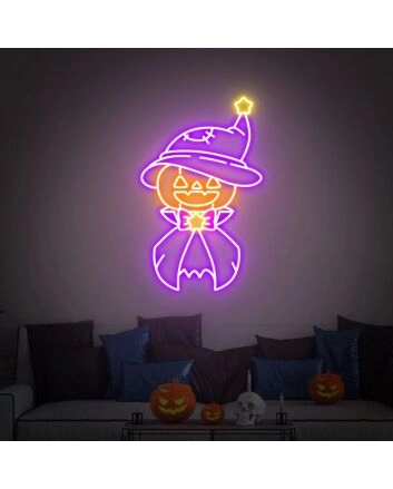 Transform Your Halloween Celebration with Pumpkin Led Neon Sign - Perfect for Home, Office, or Bar Halloween Wall Decor.