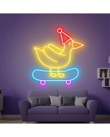 Brighten Up Your Skate-Themed Room, Celebrate in Style with the Skateboard Chick Led Neon Sign - Perfect for Parties, Boys&#039; Birthdays, and Cool Home Decor.