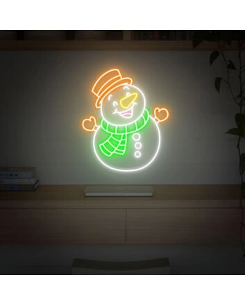 Brighten Your Festivities: Snowman Led Neon Sign for Xmas Party, Holiday Home Decor, and Perfect Christmas Gift Wall Art.