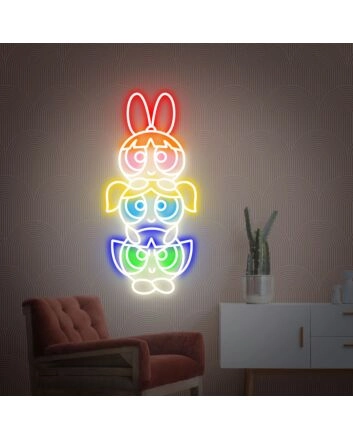 Brighten Up Kids&#039; Bedrooms, Parties, and Theme Events with The Powerpuff Girls Led Neon Sign – Perfect Decor for Home, Stores, and Celebrations.