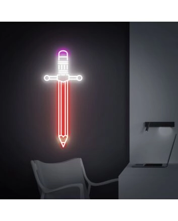 Brighten Your Special Celebrations: Wall Decor Custom Led Sign Birthday Present Neon Sign Sword for Weddings, Birthdays, and Home Bars.