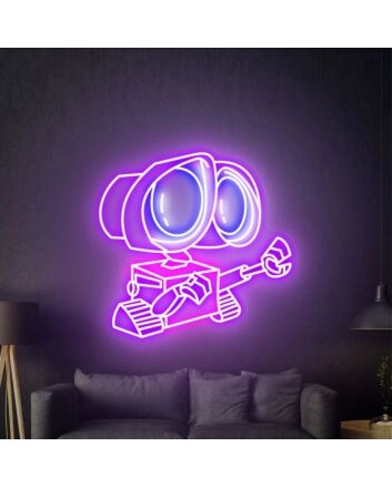 Transform Any Space: Wall-E Led Neon Sign Wall Decor Handmade Acrylic Led Neon Sign for Home, Office, Bars, and Special Celebrations.