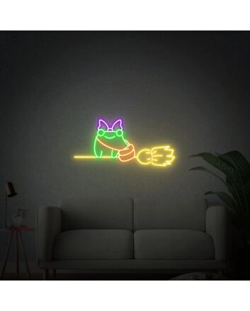 Brighten Up Your Space: Wizard Frog Led Neon Sign for Enchanting Home, Office, Store Decor, and Glorious Bar or Wedding Ambiance