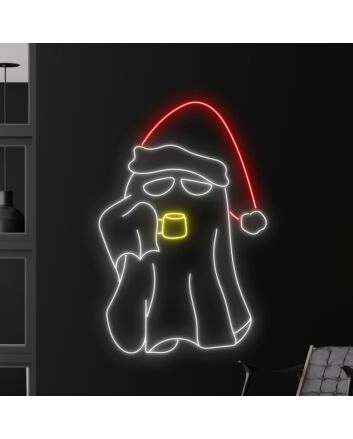 Spookify Your Space: Boo Ghost Christmas LED Neon Sign for Festive Home, Office, and Party Decor
