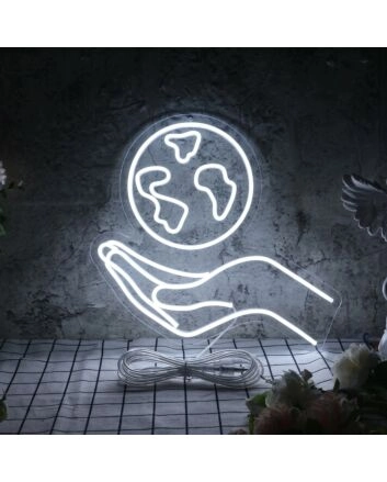 Holding The Earth LED Sign