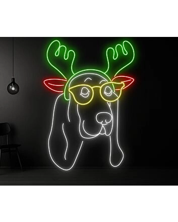 Light Up Your Festivities: Dazzle Your Home, Office, and Holiday Gatherings with the Dachshund Christmas LED Sign Neon Light Decor.