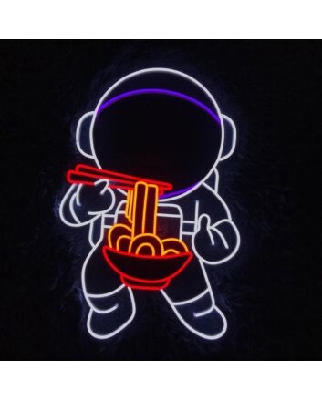 Brighten Up Your Dining Area, Office, or Storefront with the Eat Ramen Led Neon Sign Spaceman Restaurant Wall Decor - Perfect for Creating a Unique Space.