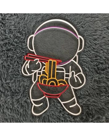Brighten Up Your Dining Area, Office, or Storefront with the Eat Ramen Led Neon Sign Spaceman Restaurant Wall Decor - Perfect for Creating a Unique Space.