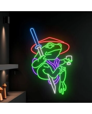 Brighten Your Space with Elegance: Frog Holding Sword Led Neon Sign, Perfect for Home Decor, Office Ambiance, or Themed Events.