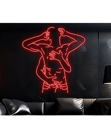 Brighten Your Space: Ideal for Bars, Home Decor, and Pride Celebrations - Gay Couple Making Love Naked Male Led Neon Sign.
