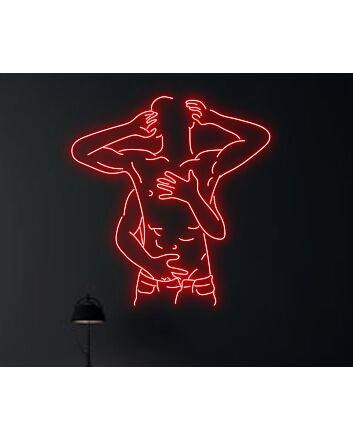 Brighten Your Space: Ideal for Bars, Home Decor, and Pride Celebrations - Gay Couple Making Love Naked Male Led Neon Sign.