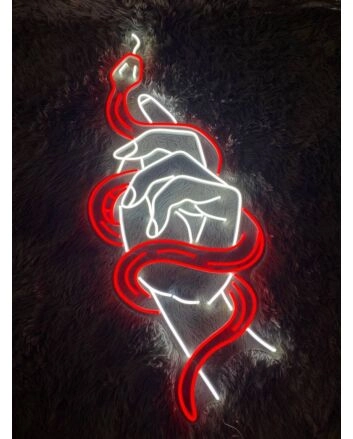 Brighten Your Christmas Festivities and Elevate Home, Office, and Event Spaces with the Hand Holding Snake Led Sign Custom Snake Neon Light.