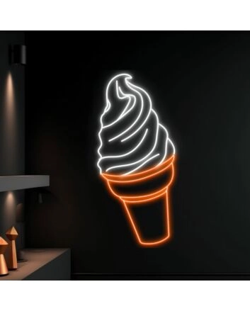 Brighten Up Your Space: Ice Cream Neon LED Light Cream Coffee Shop Decor for Bar, Home, and Celebrations