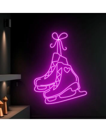 Brighten Your Space: Ice Skates Led Neon Sign for Cozy Home Decor, Vibrant Office Interiors, Lively Stores, Chic Bars, Memorable Weddings, and Festive Parties.