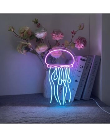 Brighten Up Your Space: Jelly Fish Led Neon Sign, Perfect for Home Decor, Office Ambiance, or as a Mesmerizing Addition to Your Bar, Wedding, and Party Celebrations.