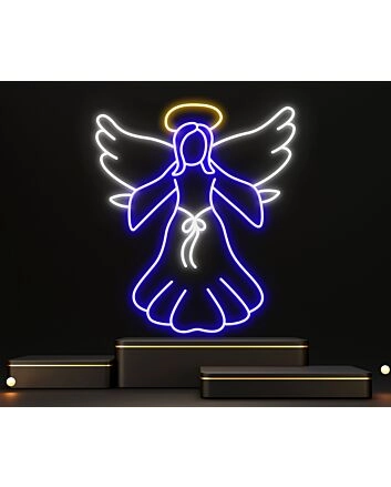 Brighten Your Sanctuary: The Jesus Christ Angel Wings Led Neon Sign for Home Decor, Church Events, and Inspirational Settings