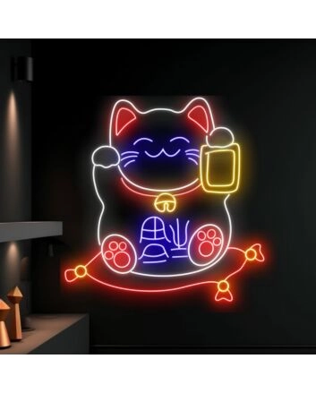 Lucky Cat Japanese Led Neon Sign Cat Led Light