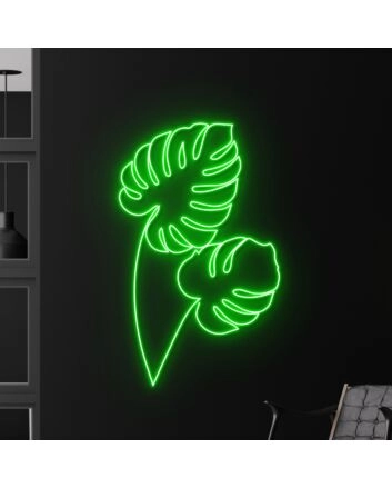 Monstera Leaf Led Neon Sign Monstera Leaf Led Light Restaurant Wall Led Art Deco