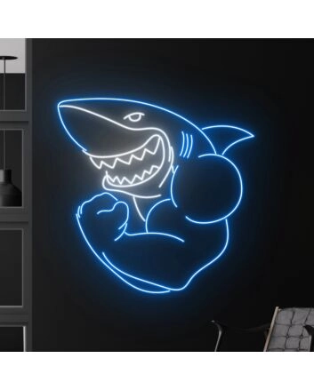 Muscular Shark Shark Led Sign Restaurant Decor Led Neon Sign Bar Club Decor