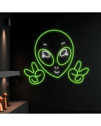 Peace Alien Led Neon Sign Restaurant Decor Bar Club Decor