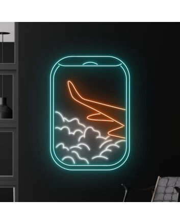 Plane Window View Cloud Led Neon Sign Custom View Cloud Led Sign