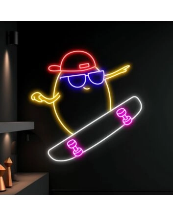 Potato Skateboarding Led Neon Sign Restaurant Decor
