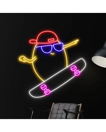 Potato Skateboarding Led Neon Sign Restaurant Decor