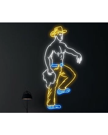 Sexy Bikini Cowboy Man Texas Led Neon Sign