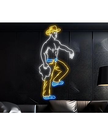 Sexy Bikini Cowboy Man Texas Led Neon Sign