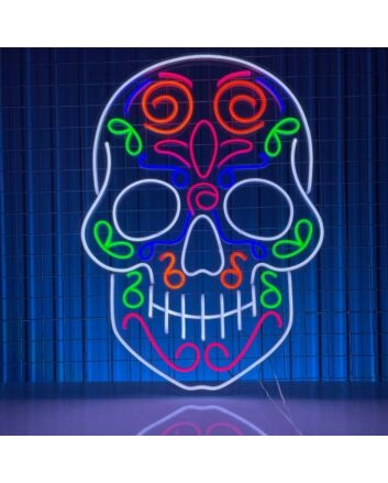 Skeleton Colorful Led Sign Custom Sugar Skull Neon Light Christmas Decor