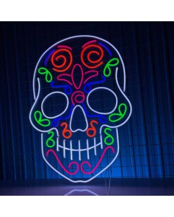 Skeleton Colorful Led Sign Custom Sugar Skull Neon Light Christmas Decor