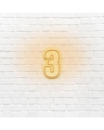 Number Three LED Neon Sign