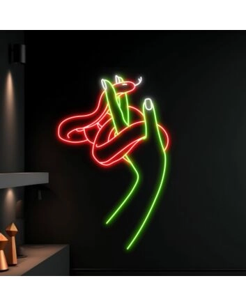 Snake Wrapping Around Hand Led Neon Sign