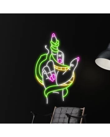 Snake Wrapping Around Hand Led Neon Sign Custom Snake Neon Light