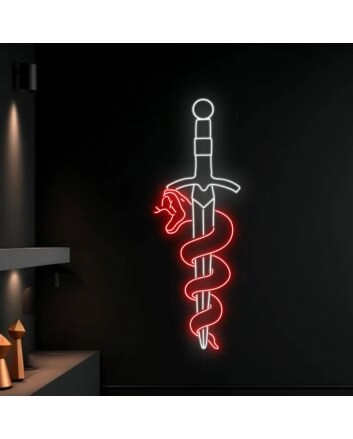 Snake Wrapping Around Sword Led Neon Sign Christmas Decor