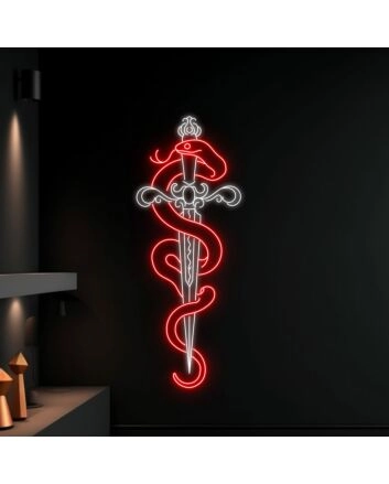 Snake Wrapping Around Sword Led Neon Sign Light Christmas Decor