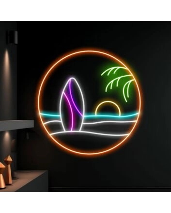 Summer Beach Surfboard Led Neon Sign Chill On The Beach Led Sign Beach Lover Neon Light