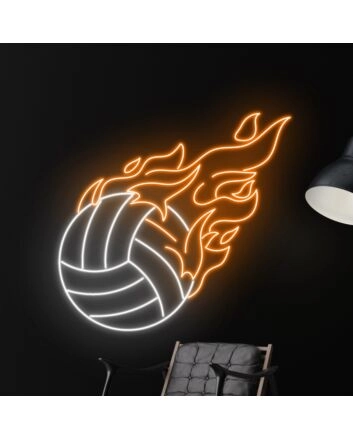 Volleyball Fire Neon Light Christmas Sport Club Decor
