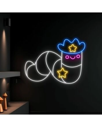 Worm Led Neon Sign Cute Worm Animal Lover Neon Light Restaurant Decor