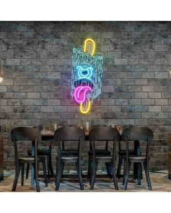 Acrylic Art Work Ice Cream Light Business Logo Artwork Uv Neon Bar Sign