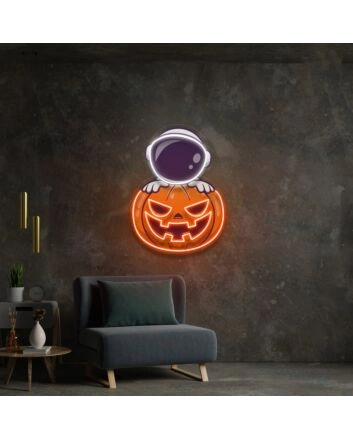 Astronaut Pumpkin Led Uv Neon Sign Halloween Party Wall Decor
